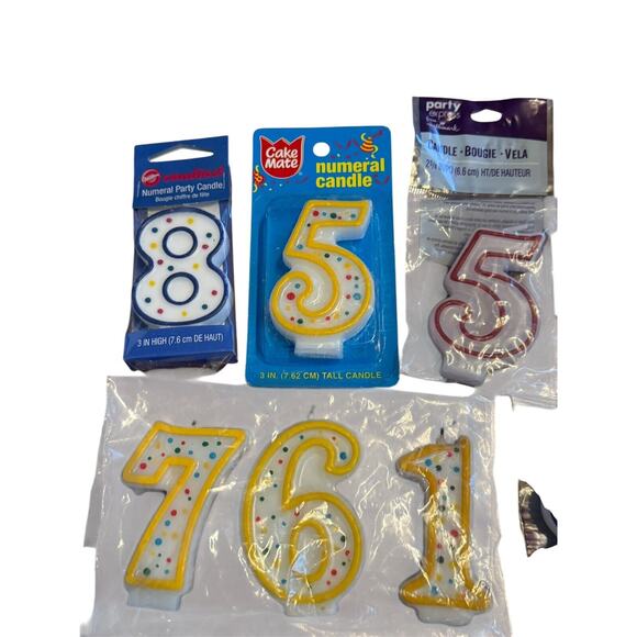 Birthday Candle (21 Used 6 NIP) Numbers Cake Decorations Party Assortment READ - Picture 2 of 6